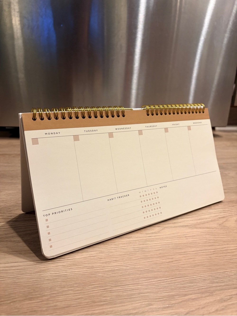 1-Year Undated Weekly Planner - Cream & Gold